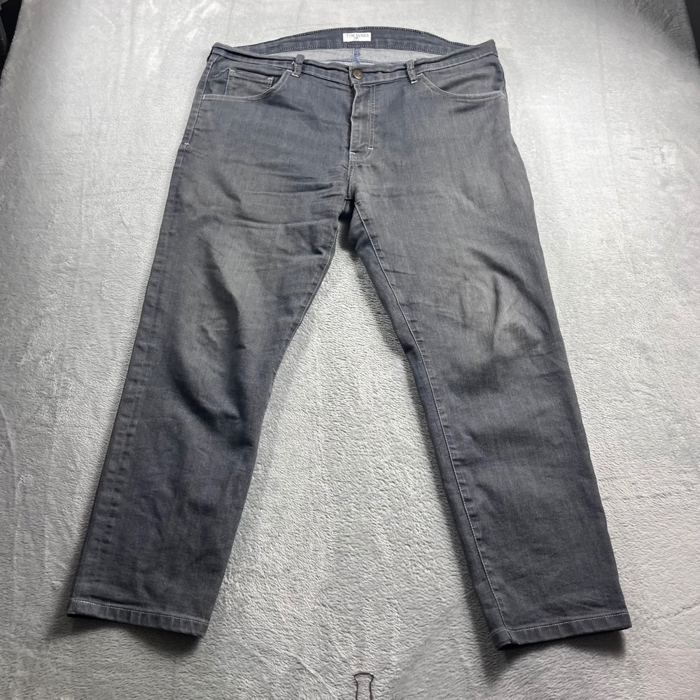 Tom James Blue Delta Mens‎ Grey Custom Denim Jeans Straight Fit 39x29